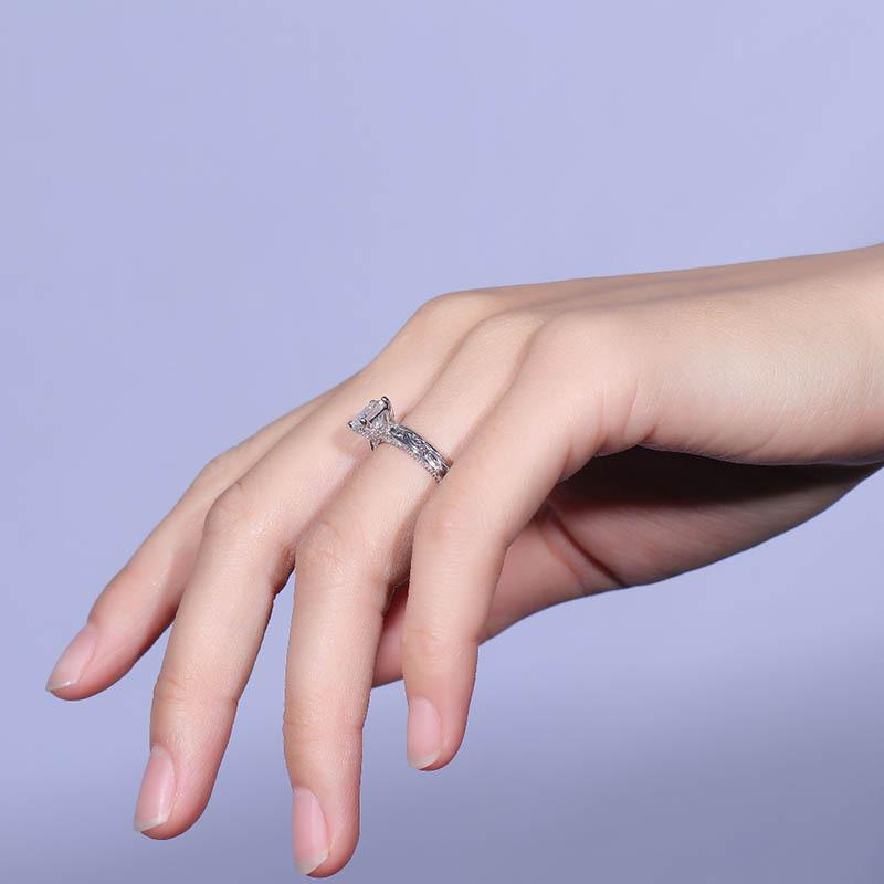 14K/18K Gold Asscher Cut Moissanite Diamond Vintage Ring for women