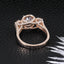 14K/18K Gold Moissanite Diamond Round Cut Three Stone Luxury Ring