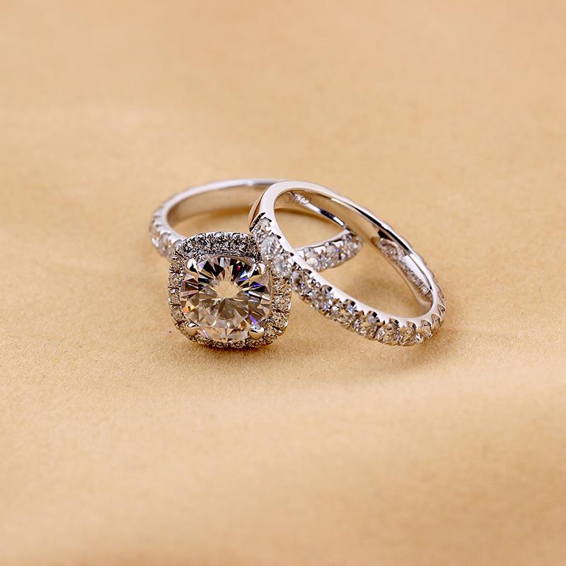14K/18K Gold Moissanite Diamond Round Cut Bridal Ring