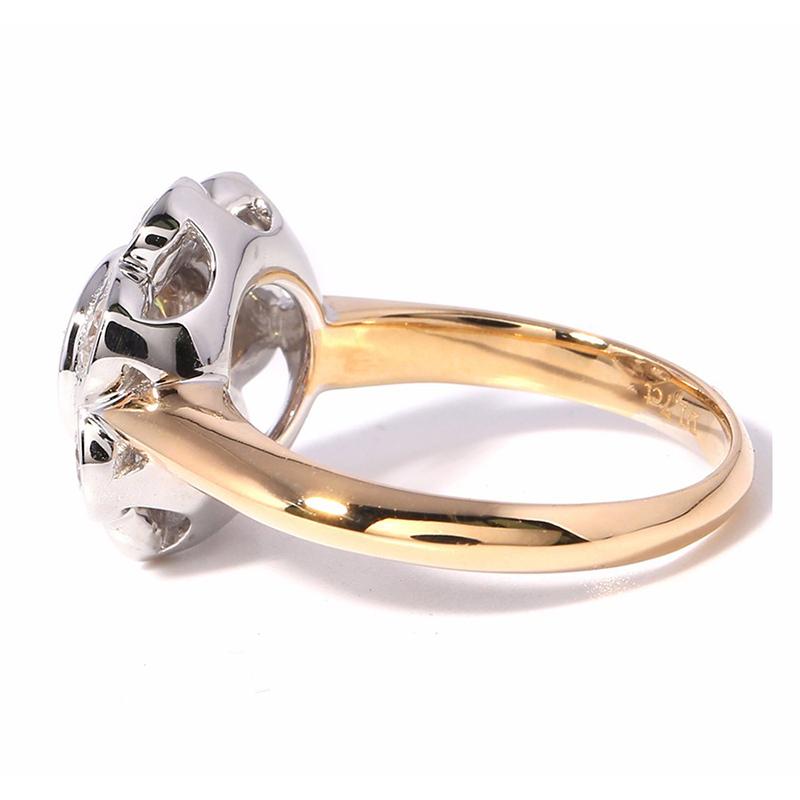 14K/18K Gold 6.5mm Round Cut Moissanite Diamond Halo Ring