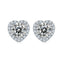 Halo Round Cut Moissanite Diamond Heart Love Stud Earrings