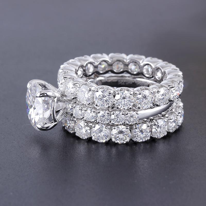 14K/18K Gold  Round Cut Moissanite Diamond Couple Bridal Ring