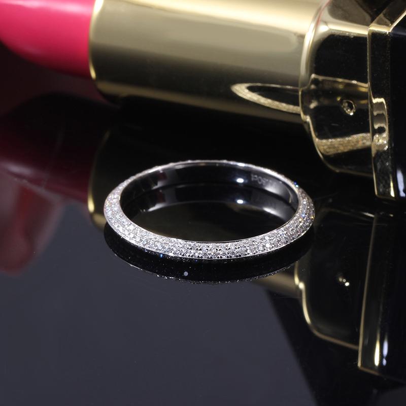 14K/18K Gold Round Cut 0.8mm Moissanite Diamond Eternity Ring