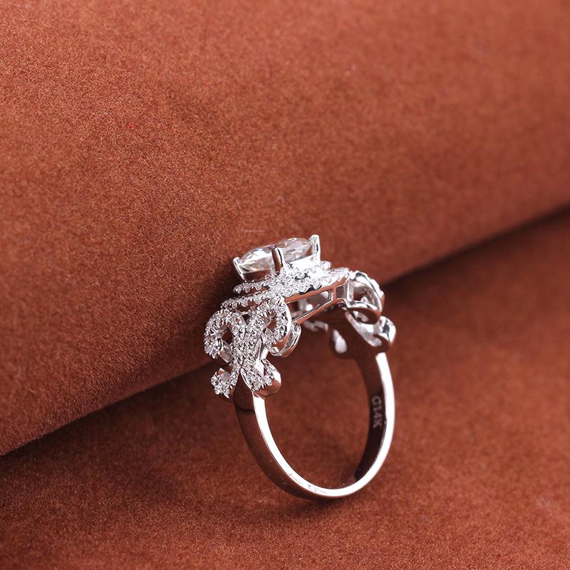 14K/18K Gold Moissanite Diamond Unique Ring for women