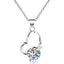 Heart Love Round Cut Moissanite Diamond Pendant Necklace