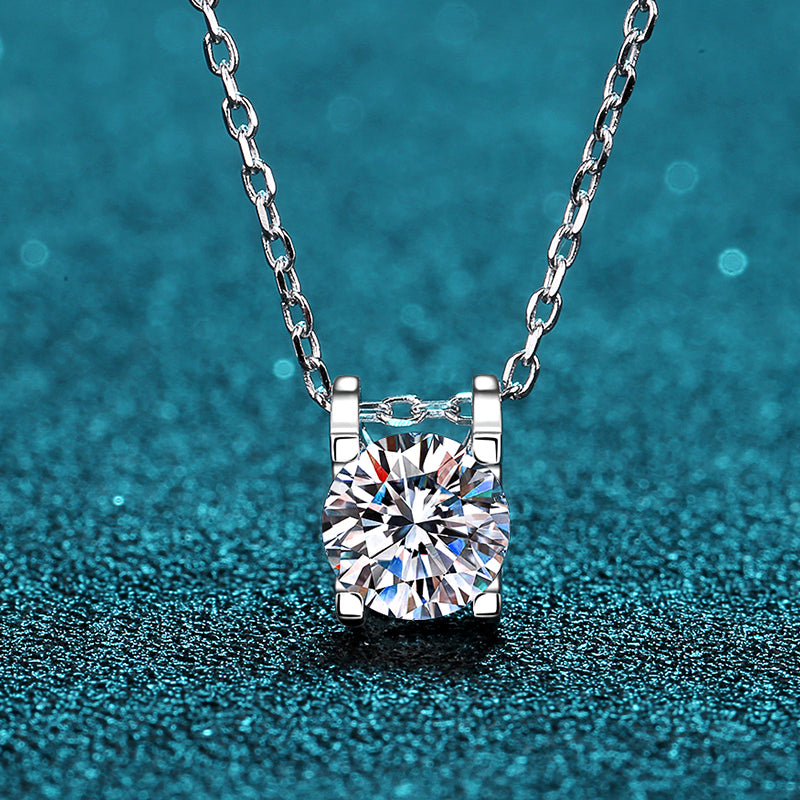 Classic Round Cut Moissanite Diamond Necklace