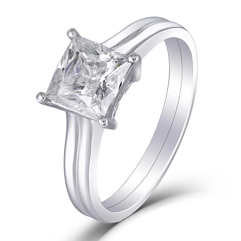 14K/18K Gold 1.5ct Princess Cut Moissanite Diamond Solitaire Rings