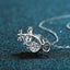 Mouse Pendant Necklace with Round Cut Moissanite Diamond