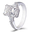 14K/18K Gold Radiant Cut 4.0ct Moissanite Diamond Three Stone Ring for women