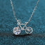Round Cut Moissanite Diamond Bicycle Pendant Necklace