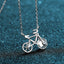 Round Cut Moissanite Diamond Bicycle Pendant Necklace