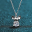Round Cut Moissanite Diamond Cute Rat Pendant Necklace