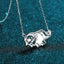 Round Cut Moissanite  Diamond Small Elephant Dancing Necklace