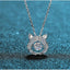 Round Cut Moissanite Diamond Zodiac Dancing Pendant Necklace