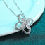 Round Cut Moissanite Diamond Flower Shaped Pendant Necklace