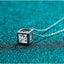 Round Cut Moissanite Diamond Square Box Pendant Necklace
