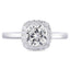 14K/18K Gold Cushion Cut Moissanite Diamond Halo Ring for women