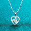 Round Cut Moissanite Diamond Heart Pendant Necklace