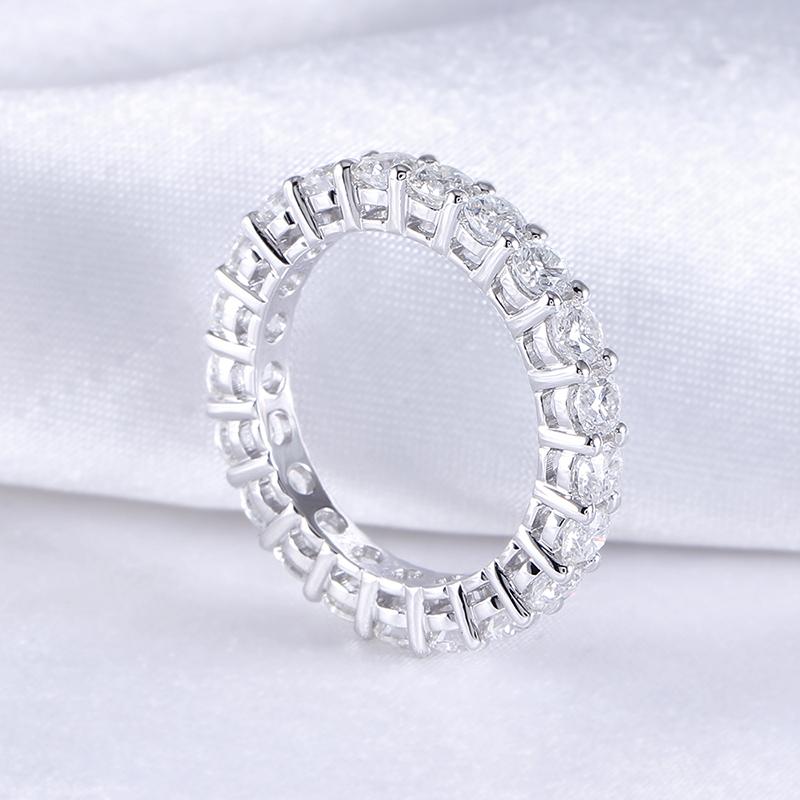14K/18K Gold Round Cut Moissanite Diamond Eternity Ring for women