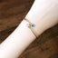 18K Gold Diamond AKOYA Pearl Round Cut Natural Opal 1.8mm Open Hollow Bracelet
