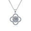 Round Cut Moissanite Diamond Leaf Clover Necklace