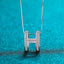 Round Cut Moissanite Diamond letter H Necklace