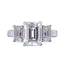 14K/18K Gold Emerald Cut Moissanite Diamond Three Stone Ring for women