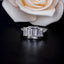 14K/18K Gold Emerald Cut Moissanite Diamond Three Stone Ring for women
