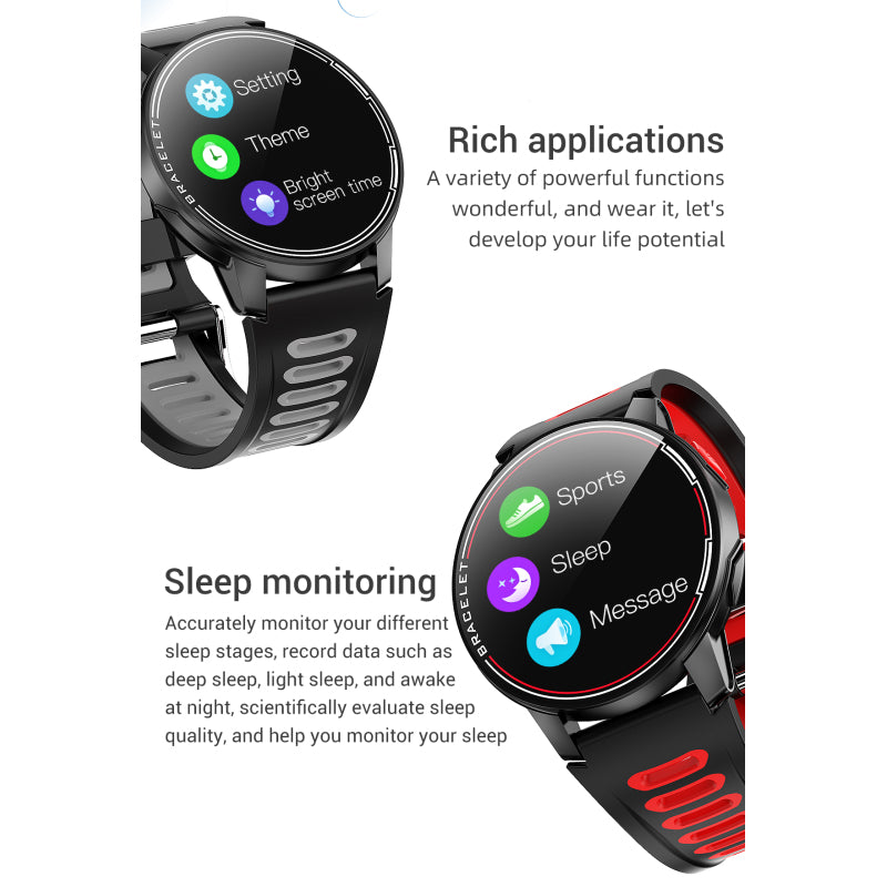 Smart Watch, Full Touch Screen Smartwatch, 1.28 Inch Fitness Tracker with HR Monitor, IP68 Waterproof Fitness Watch