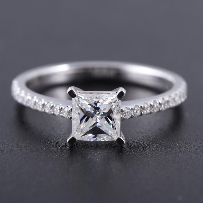 14K/18K Gold Princess Cut Moissanite Diamond Classic Ring