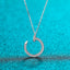 Round Cut Moissanite Diamond Half moon Pendant Necklace