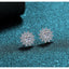 Round Cut Moissanite Diamond Sunflower Stud Earrings