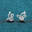 Round Cut Moissanite Diamond Butterfly Earrings