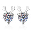 Round Cut Moissanite Diamond Antler Stud Earrings