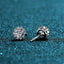 Round Cut Moissanite Diamond Flower Shaped Stud Earrings