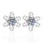 Round Cut Moissanite Diamond Snowflake Stud Earrings