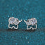 Round Cut Moissanite Diamond Elephant Stud Earrings