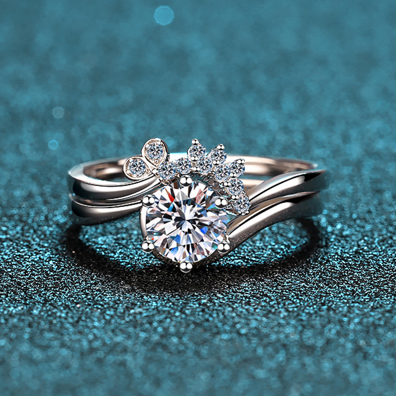 Round Cut Moissanite Diamond Bridal Ring