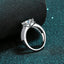 Round Cut Moissanite Diamond Halo Split Shank Ring