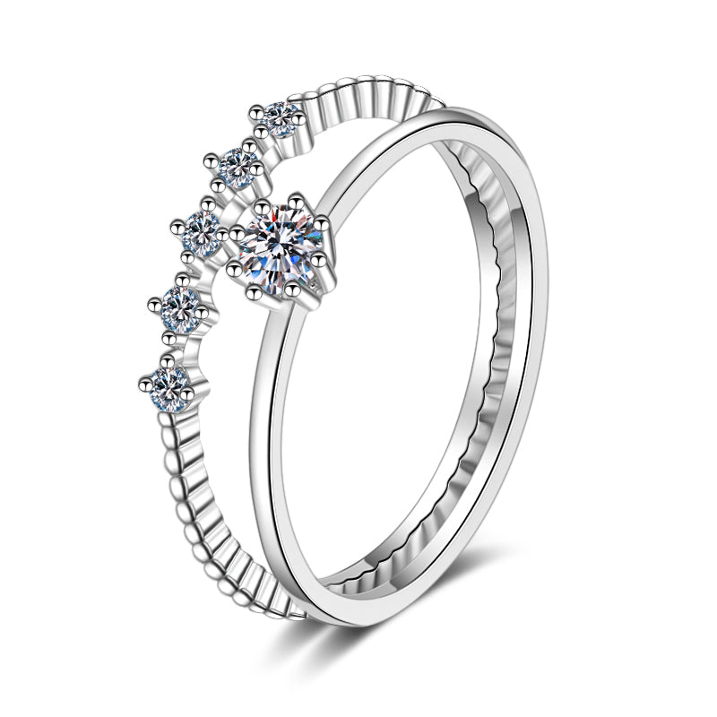 Round Cut 0.1ct Moissanite Diamond Bridal Ring