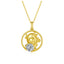 Round Cut Moissanite Diamond Cute OX Pendant Necklace