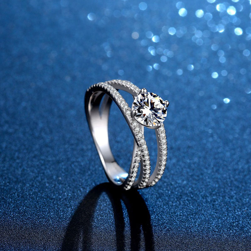 Round Cut Created Diamond Unique Engagement Rings for Women