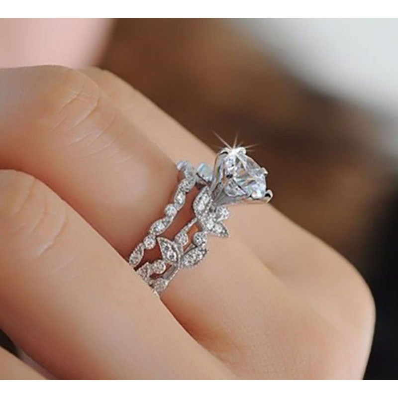 Round Cut Created Diamond Unique Engagement Rings For Women
