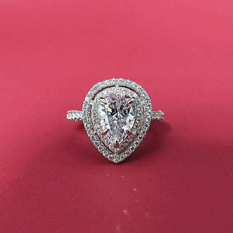 Halo Round Cut Created Diamond Unique Engagement Rings for Women