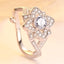 Round Cut Created Diamond Clover Unique Engagement Rings for Women