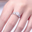 Round Cut Created Diamond Leaf Shaped Unique Engagement Rings for Women