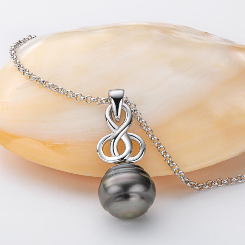 Cultured Tahitian Black Baroque Pearl Pendant Necklace