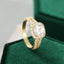 14K/18K Gold 7x7mm Cushion Cut D Color Moissanite Diamond Halo Split Shank Ring