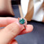Rose Gold Round Cut 6.5MM Green Created Diamond Ring Adjustable