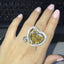14K/18K Gold Two-Tone Double Heart 20ct Yellow Created Diamond Ring